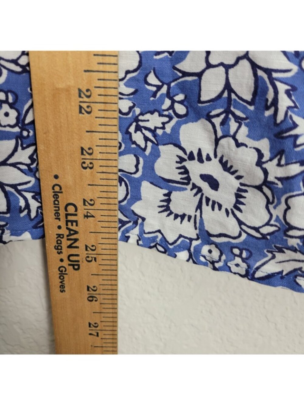 J. Crew Linen Cotton Blend Bohemian Button Up Ruffled Blouse Blue Floral Lg NWT - Picture 6 of 7